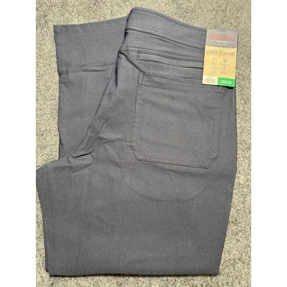 Weatherproof Vintage Mens Hybrid Tech Pants 38x29 Blue Stretch Regular Taper NWT
